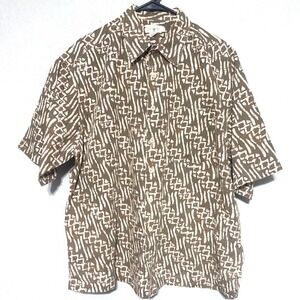 J. Crew Oarsman Mens Button Up Shirt Brown Abstract Print 100% Cotton Vintage